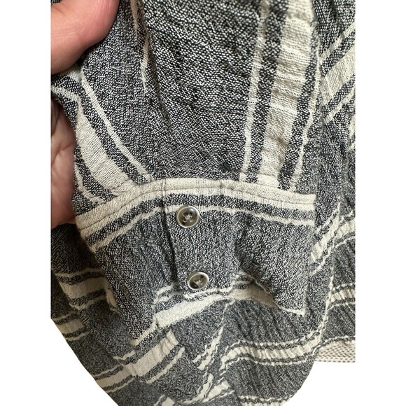 Free People Women's XS Extra Small Linen Blend Stripe Oversize Tunic Shirt Top - Picture 6 of 8